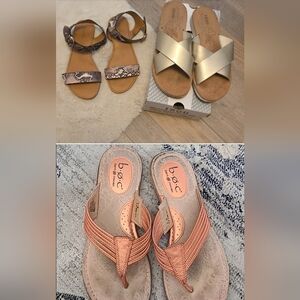 SUMMER SALE - 3 pairs Of Women's Summer Sandals - Size 8